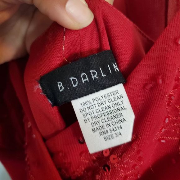 💜 2/$30! B. Darlin Halter Sequin Floor Length Chiffon Gown - Picture 6 of 6